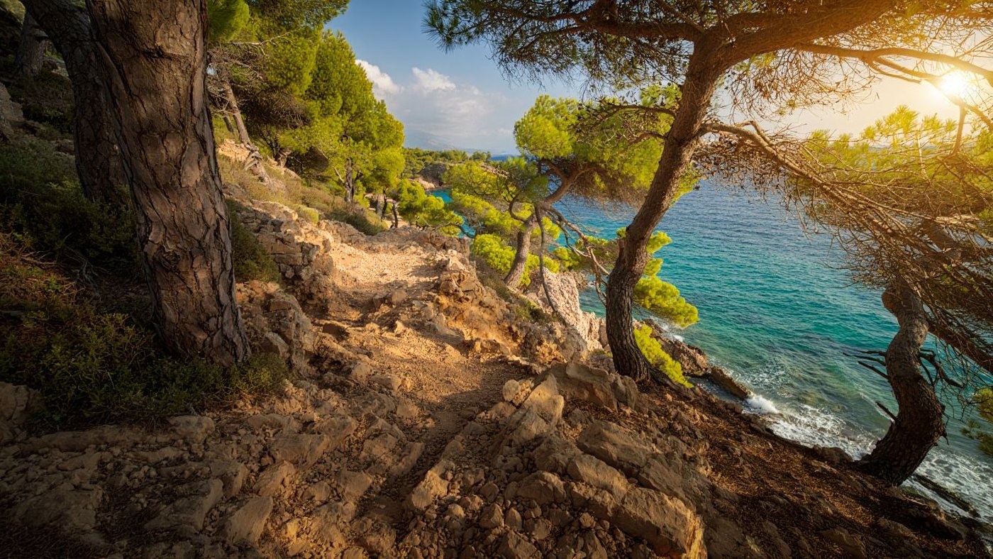 Sentier littoral et mer turquoise